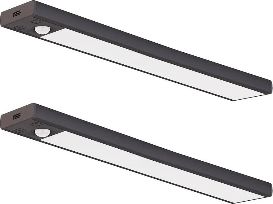 SADA 2x nabíjateľné LED nábytkové osvetlenie so senzorom VIRO LED/1,2W/800 mAh 30cm CCT čierna