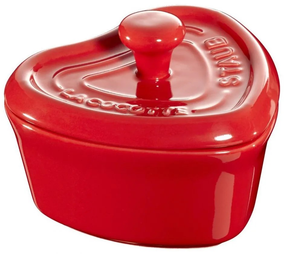 Staub Cocotte mini keramický pekáč v tvare srdca 10 cm/0,2 l, čerešňa, 40511-092