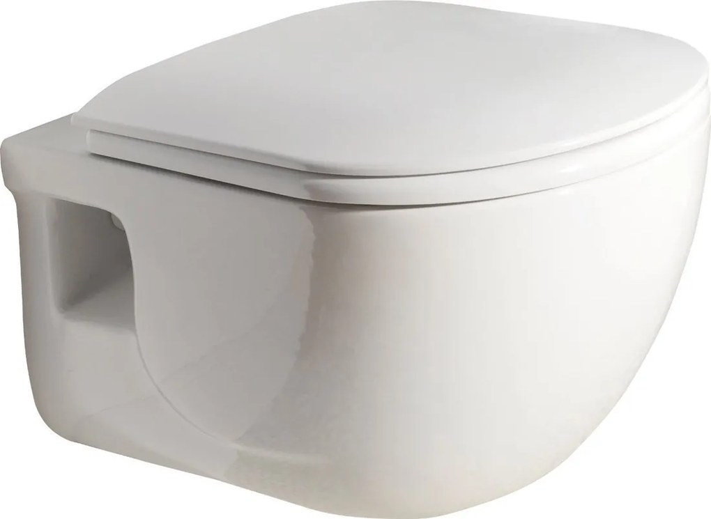 Sapho Sapho, BRILLA závesná WC misa s bidet. spŕškou, Rimless, 36,5x53 cm, biela, 100612