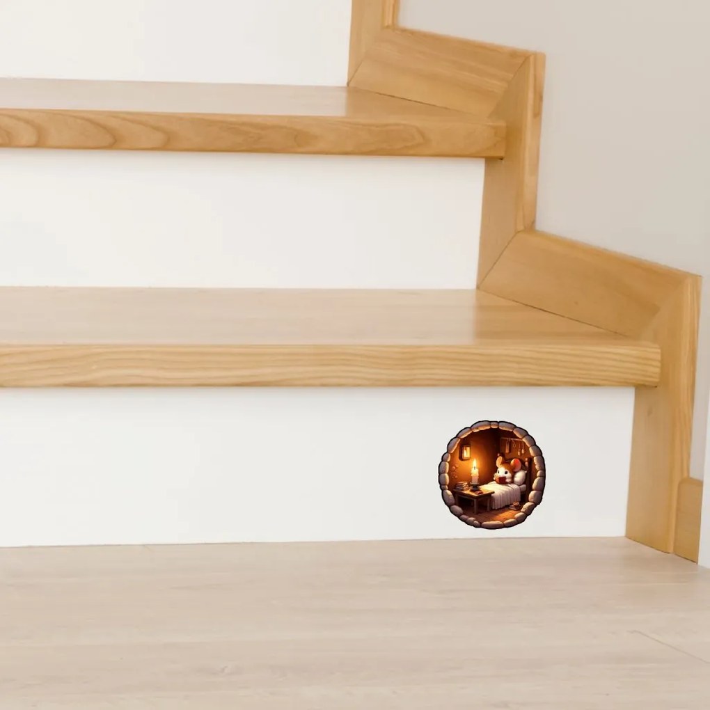 PIPPER. Samolepka na stenu „Myš v domčeku 6"