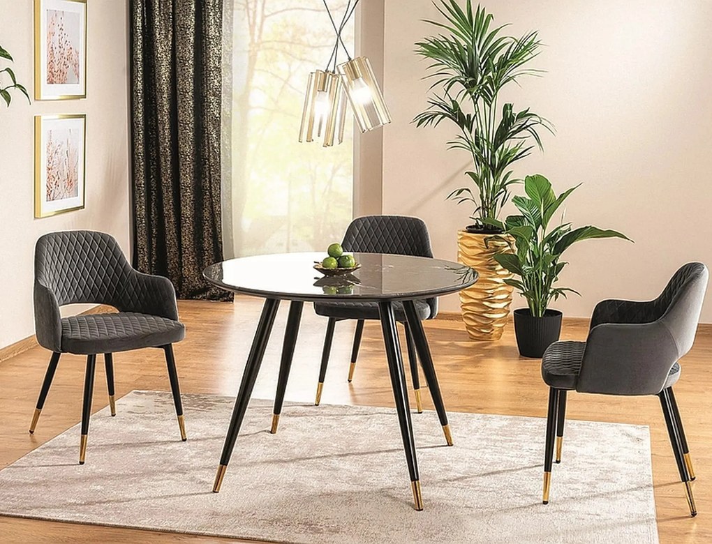 Okrúhly jedálenský stôl Cyryl 100 cm čierny