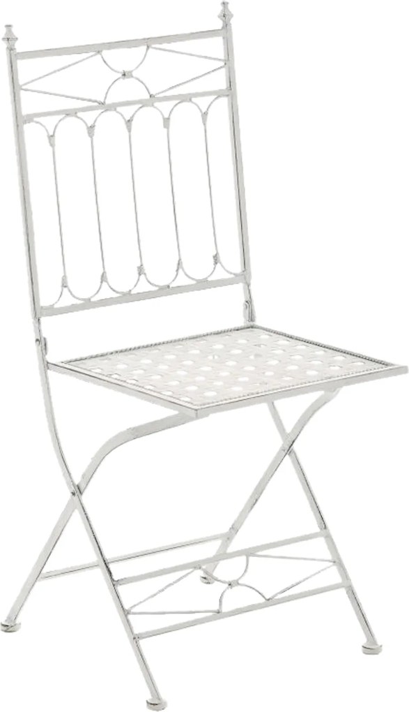 Kovová skladacia stolička Asina (SET 2 ks) - Biela antik