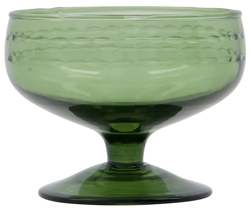 House Doctor Sklenený pohár na dezerty Vintage Green