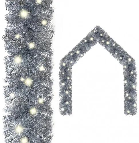 vidaXL Vianočná girlanda s LED svetielkami 20 m strieborná-