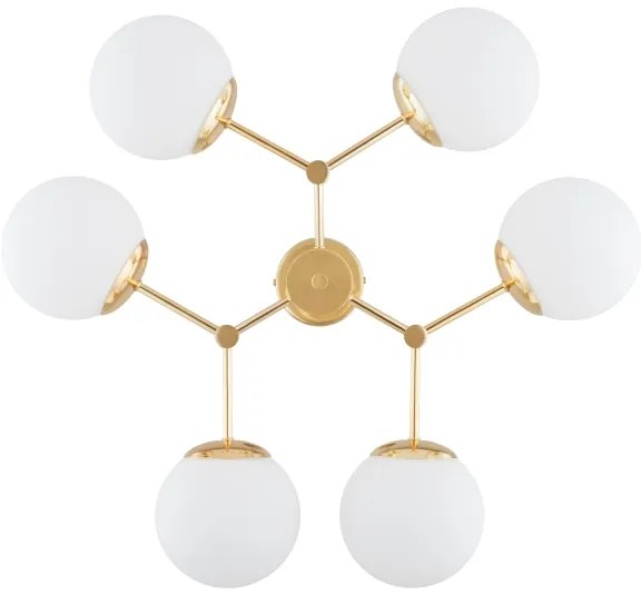 Luster na tyči FOTON  6xE14/40W/230V zlatá/biela