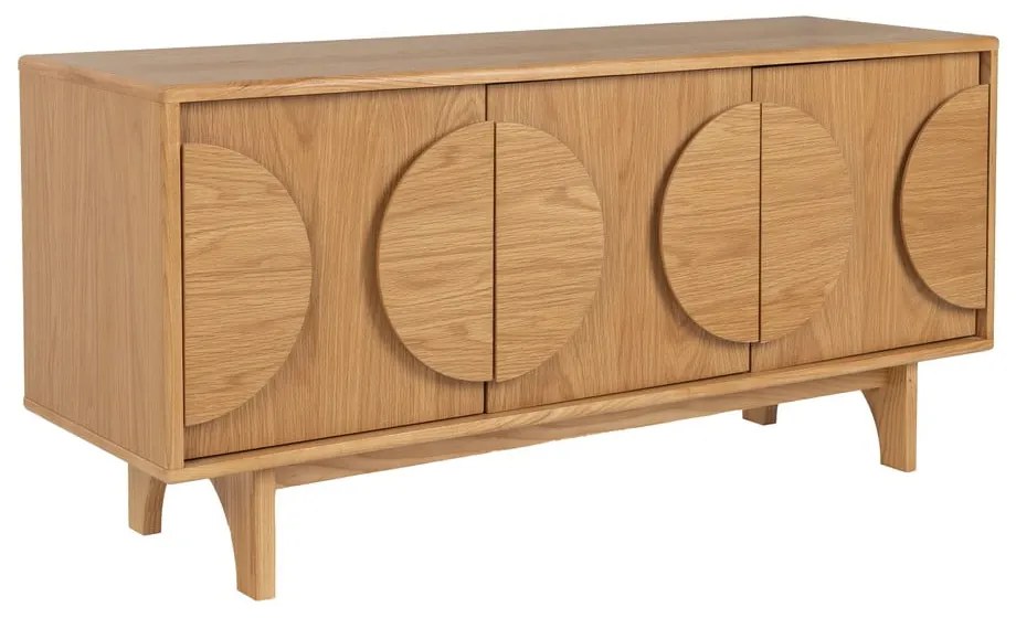 Nízka komoda v dekore duba v prírodnej farbe 120x58 cm Groove - Zuiver