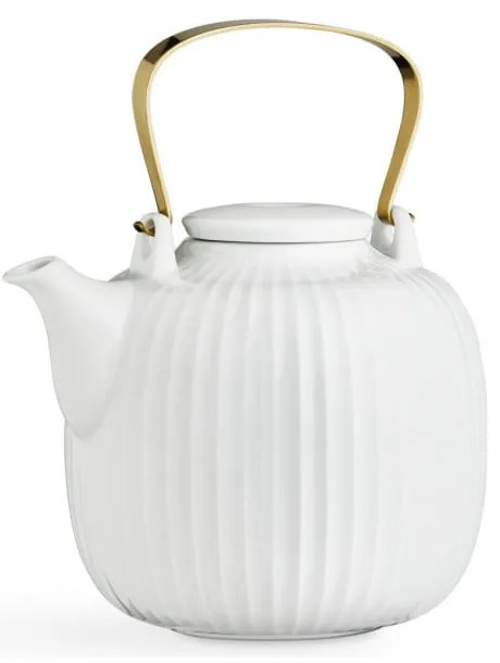 Biela porcelánová čajová kanvica Kähler Design Hammershoi, 1,2 l