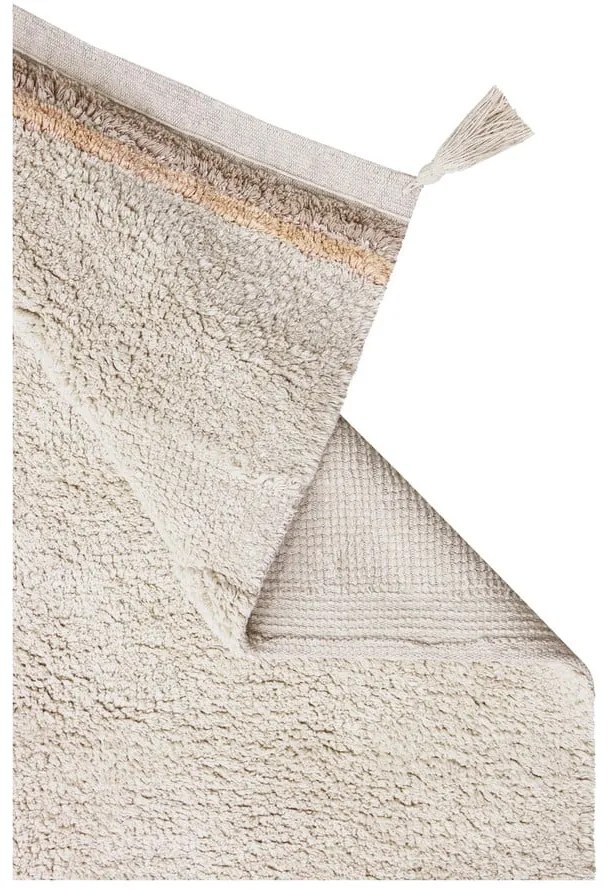 Krémový prateľný ručne tkaný bavlnený koberec 170x240 cm Bloom Natural – Lorena Canals