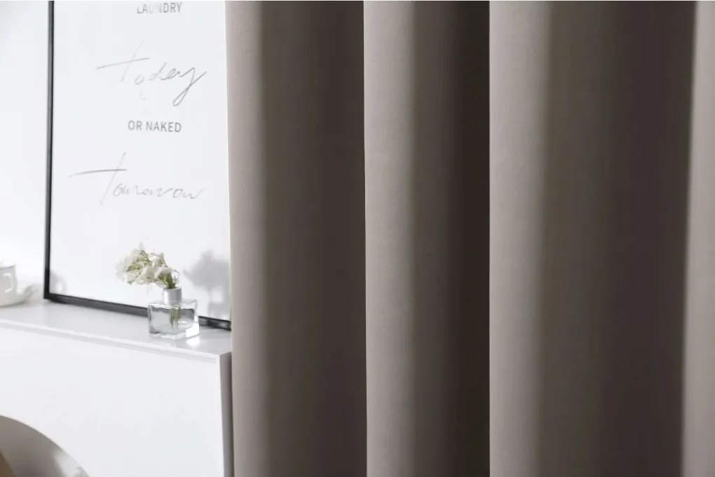 Sivo-hnedý záves OXFORD 140x250 cm Zavesenie: Riasiaca páska