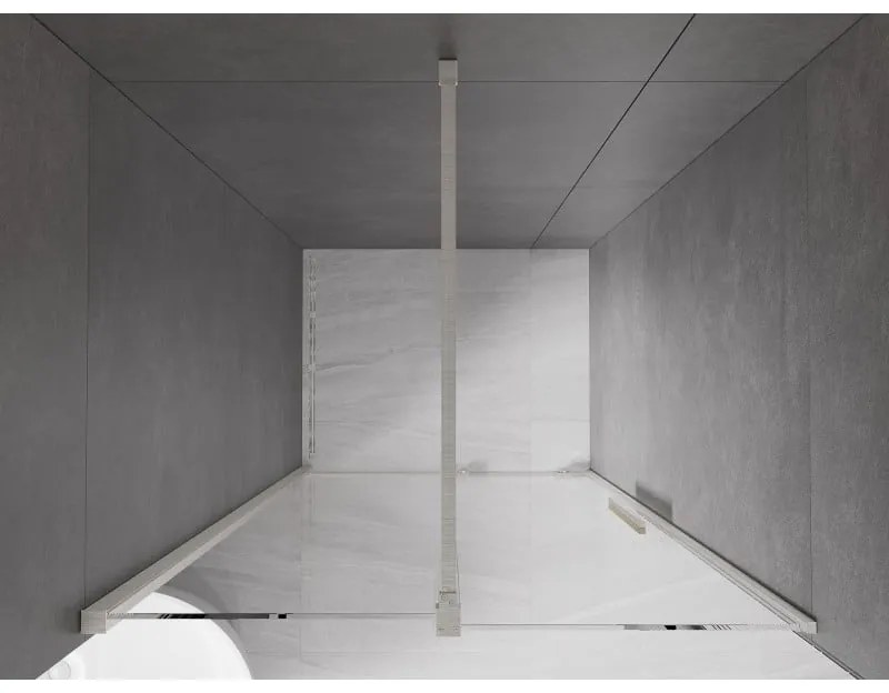 Mexen Velar, posuvné sprchové dvere do otvoru 120 cm, 8mm číre sklo, brúsená oceľ, 871-120-000-01-97