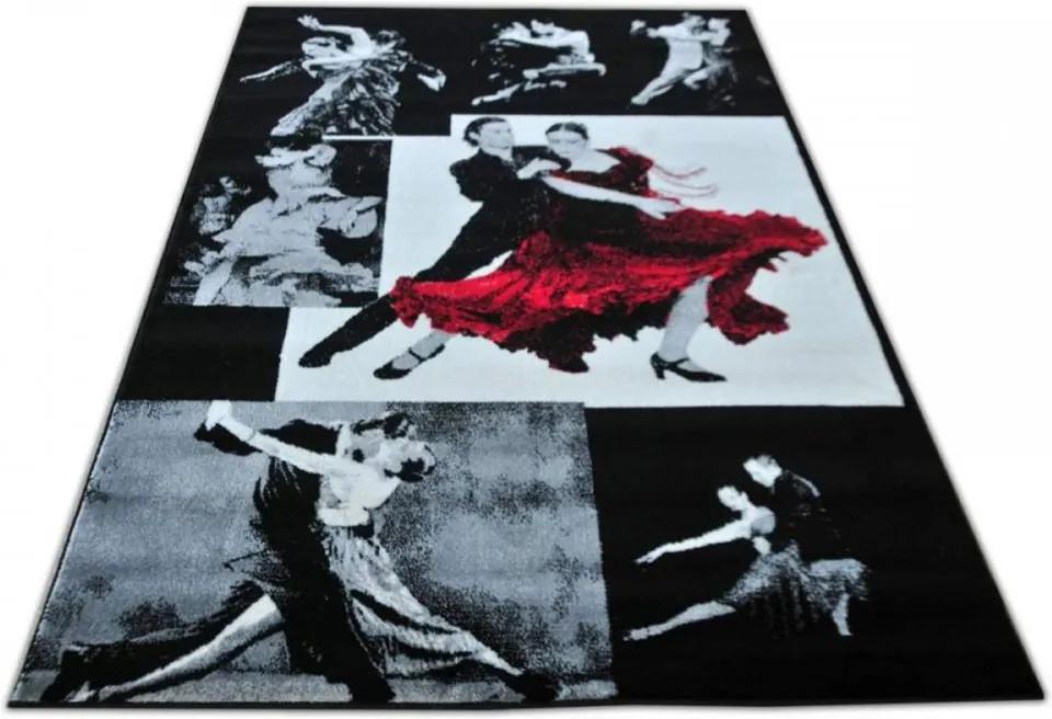 Kusový koberec Dance čierny, Velikosti 100x150cm