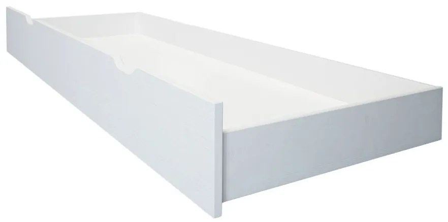 Detská poschodová posteľ z masívu s rozšíreným spodným lôžkom DENIS - 200x90/140 cm - biela