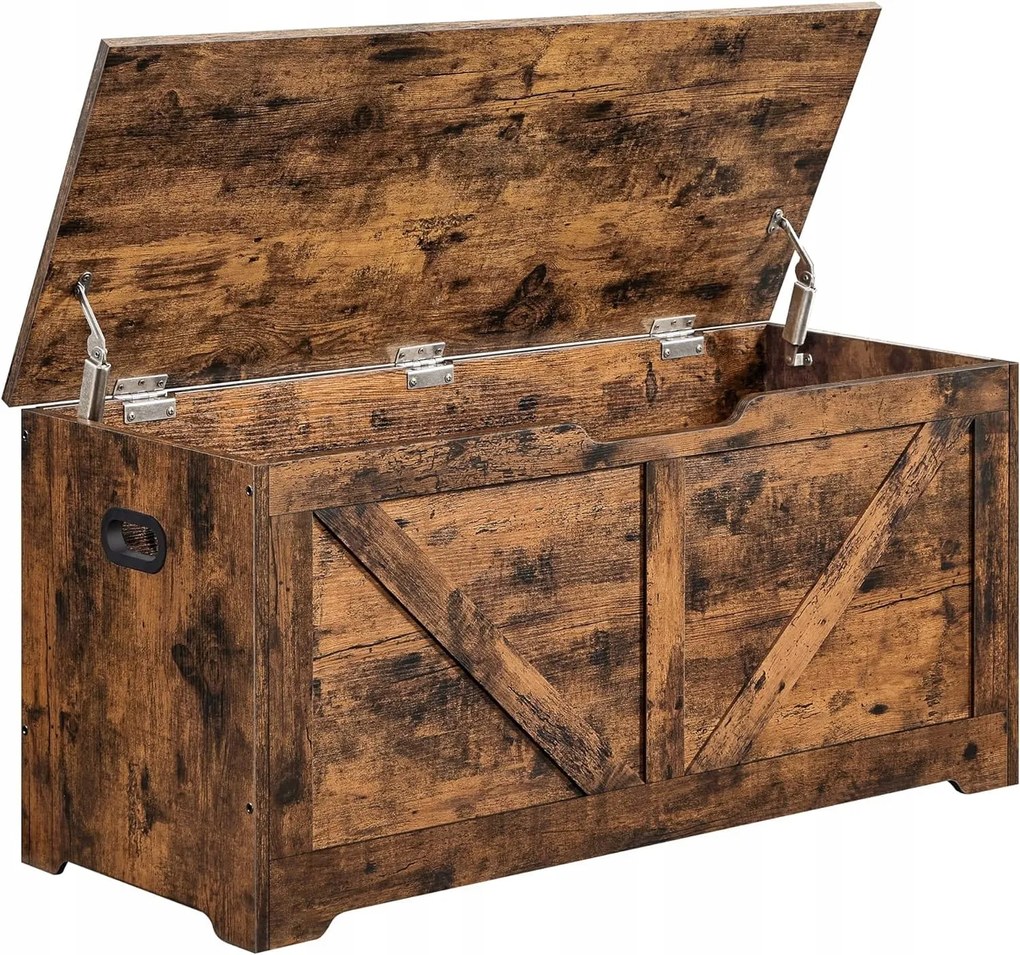 Úložný box s vekom TAYLOR 100x40 cm, rustikálne hnedý