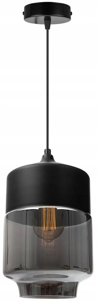 Závesné svietidlo Oslo 1, 1x čierne/grafitové sklenené tienidlo