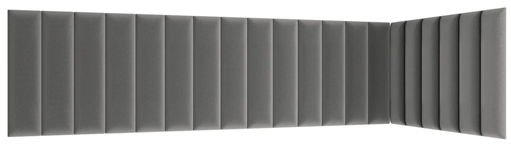 Set 20 čalúnených panelov Quadra 210x90x60 cm (sivá). Akcia -19%. Vlastná spoľahlivá doprava až k Vám domov. 1052011