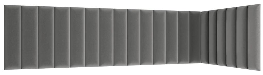 Set 20 čalúnených panelov Quadra 210x90x60 cm (sivá). Vlastná spoľahlivá doprava až k Vám domov. 1052011