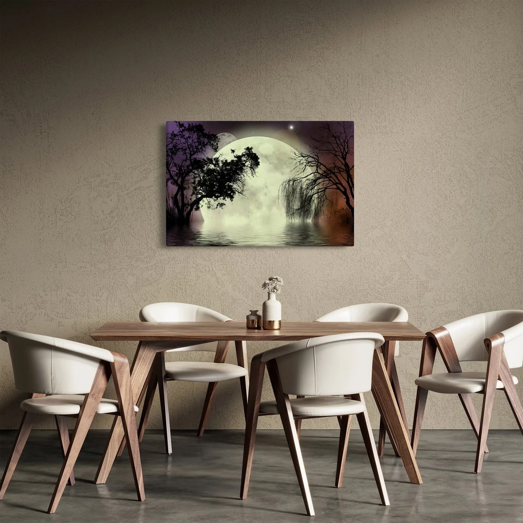 Obraz - Spln nad hladinou (90x60 cm)