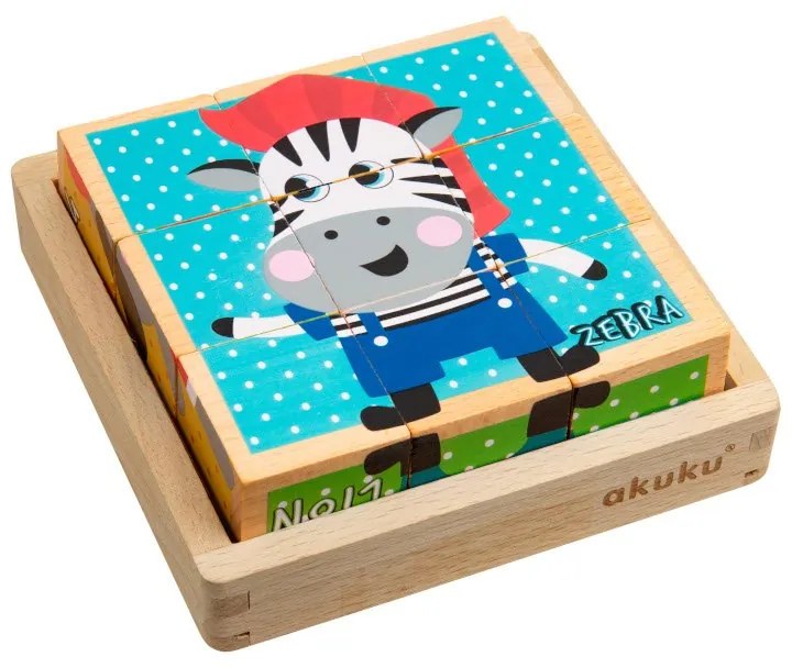 Drevené kocky 9 ks