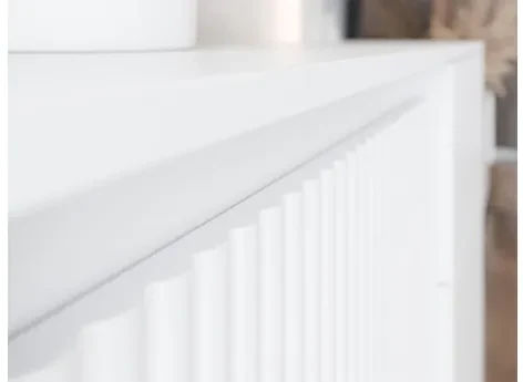 TV skrinka/stolík s krbom Samker 2K EF, Farby: biela