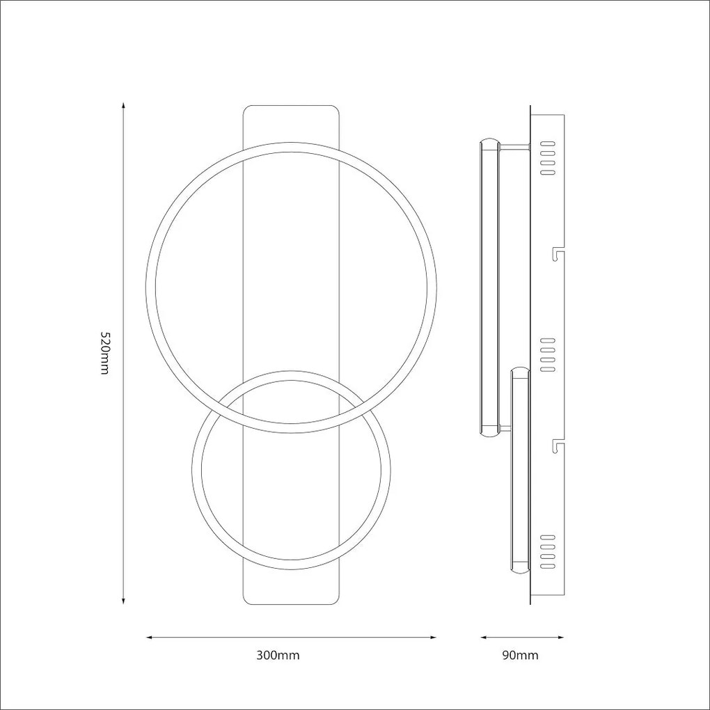 Stropné LED svietidlo Rowena, 2x LED 14w, 4000k, b/imitácia dreva