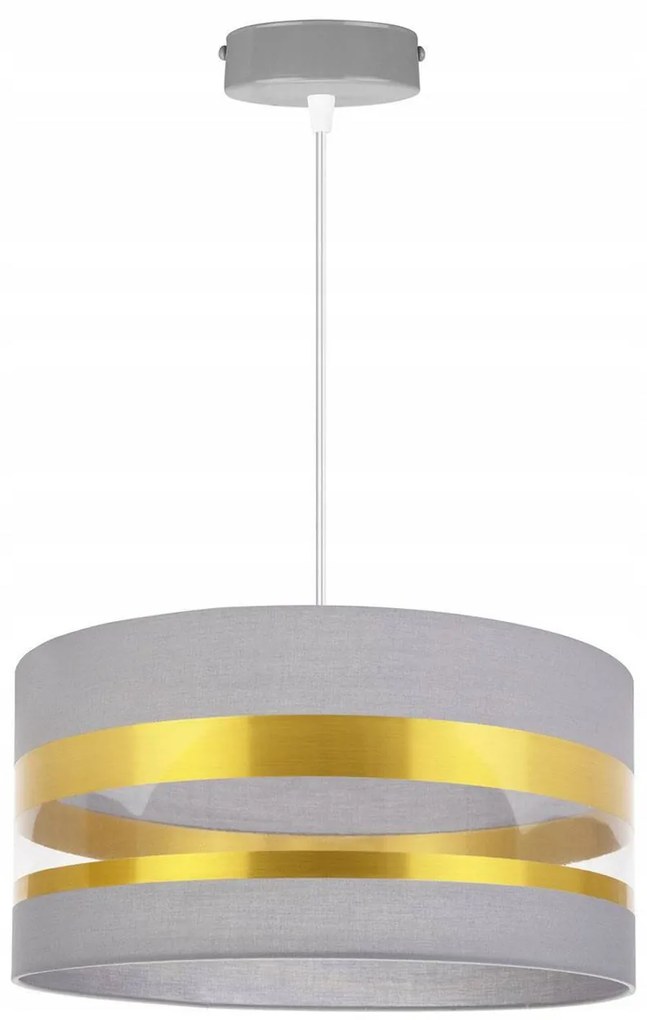 Závesné svietidlo Intense Gold, 1x textilné tienidlo (výber zo 6 farieb), (výber z 3 farieb konštrukcie), (fi 40cm)