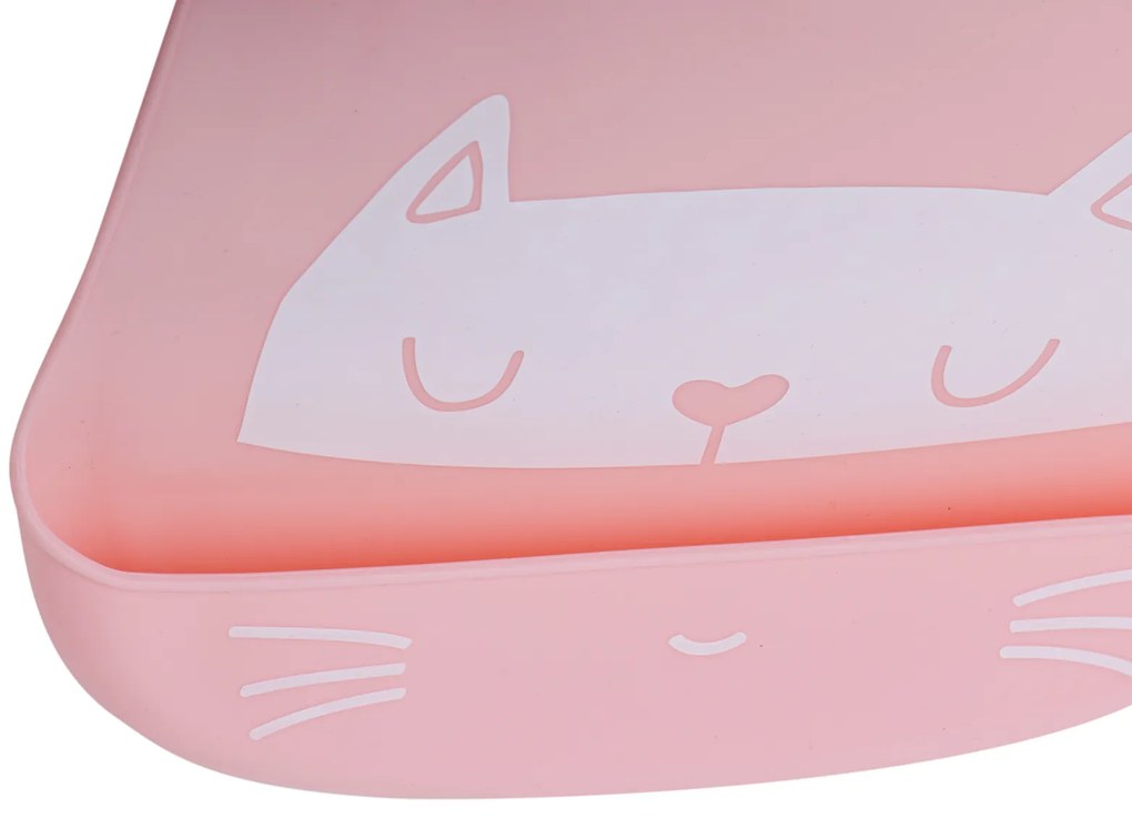 KIK KX6308_2 Silikonový bryndák s kapsou - růžový