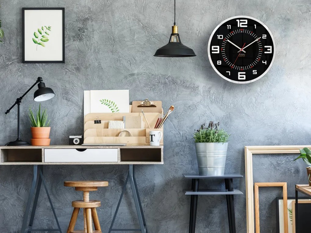 Nástenné hodiny Orion 30 cm čierne/biele
