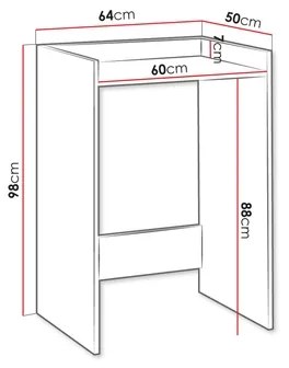 Skrinka na práčku POLA 98x64 cm biela
