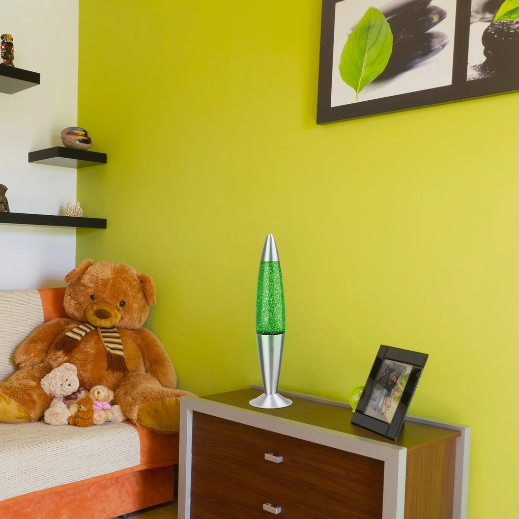 RABALUX Dekoračná lávová lampa GLITTER, zelená