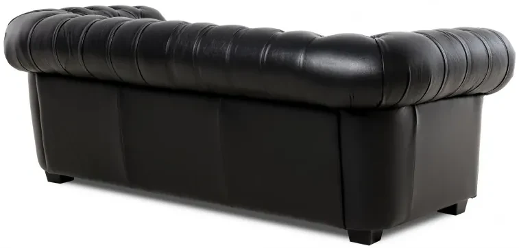 Kožená pohovka CHESTERFIELD - 3P, sivá (Rimini)