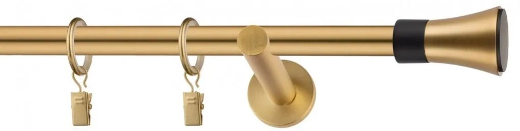 Dekorstudio Garniža jednoradová VASE zlatá 19mm Dĺžka: 120cm, Typ uchytenia: Držiak otvorený, Typ príslušenstva: Krúžky tiché so štipcami