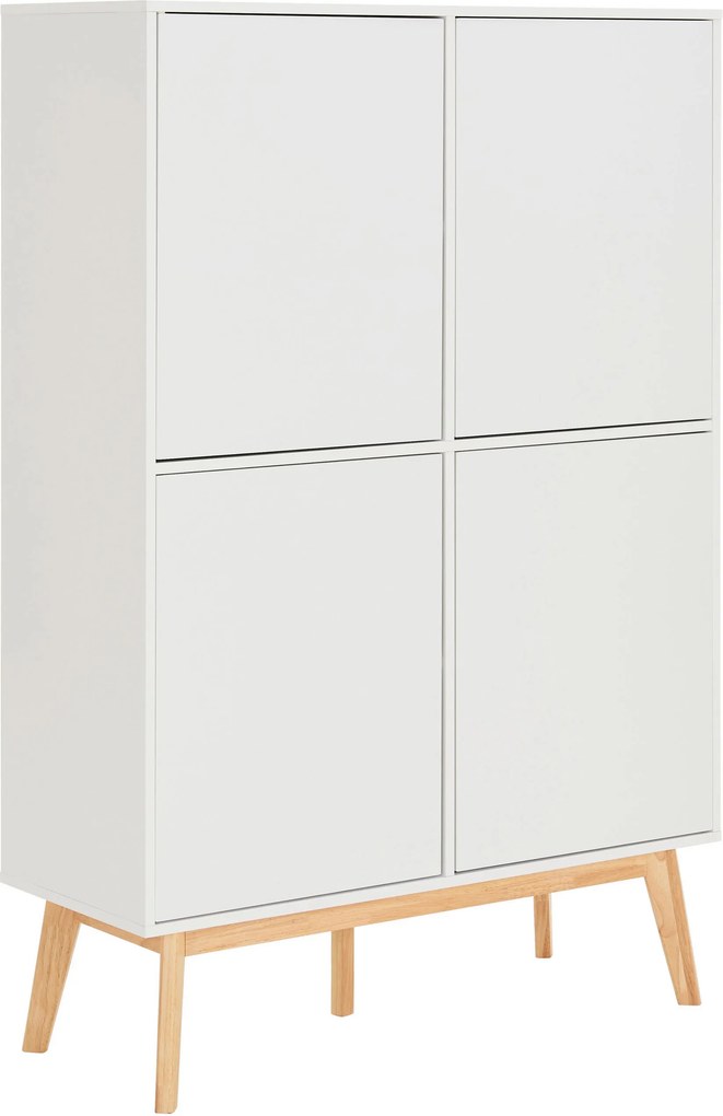 XXXLutz VYSOKÁ KOMODA, kaučukové drevo, biela, 100/149/40 cm MID.YOU - Skrine - 001635004301