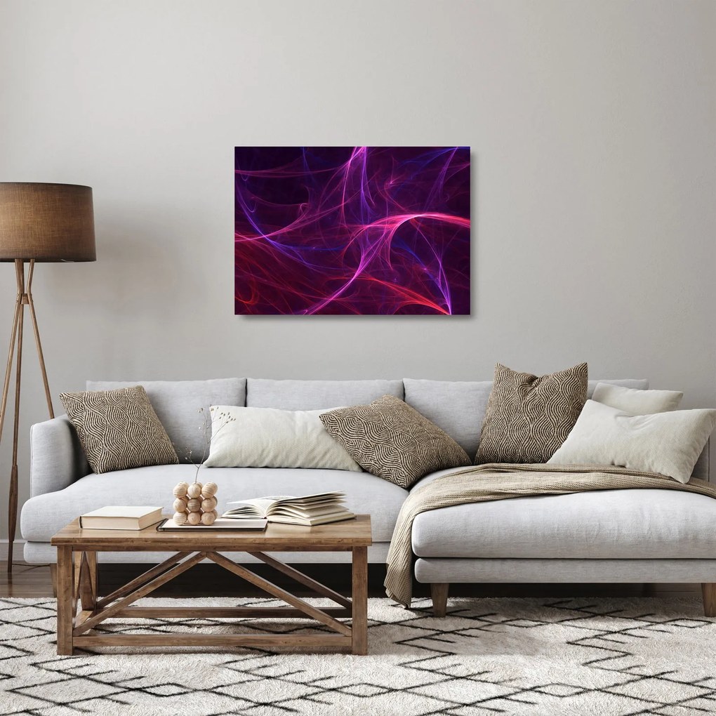 Abstraktný sklenený obraz kriviek (70x50 cm)