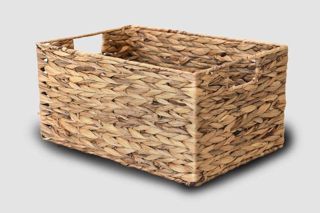 Úložný košík z kukuričného šuštia, hranatý – hnedý Rozměry (cm): 32x19, v. 16