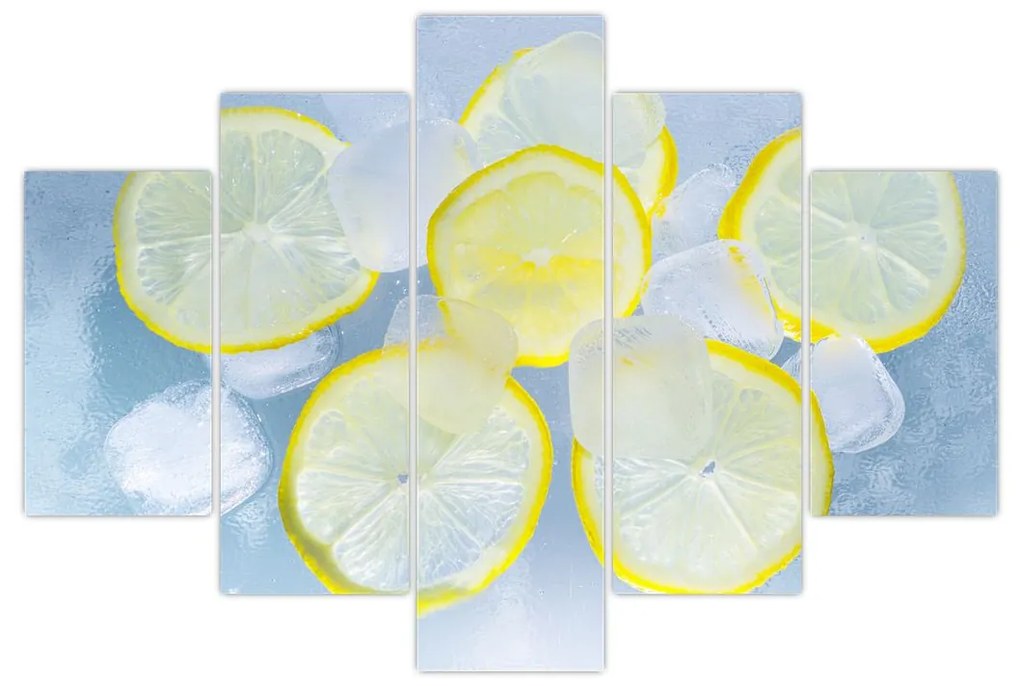Obraz citróna v ľade (150x105 cm)