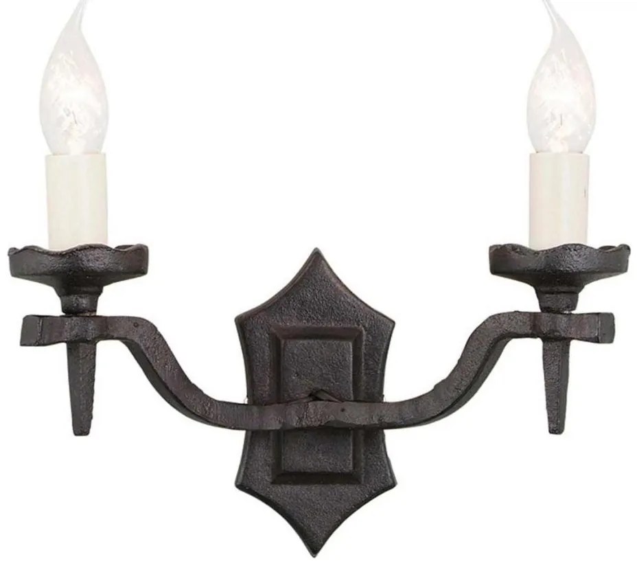 Elstead RY2B-BLACK - Nástenné svietidlo RECTORY 2xE14/60W/230V