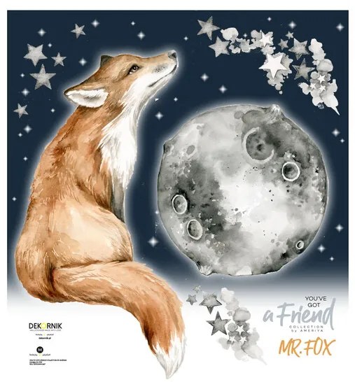 Nálepky na stenu Dekornik: Mr.Fox Good Night