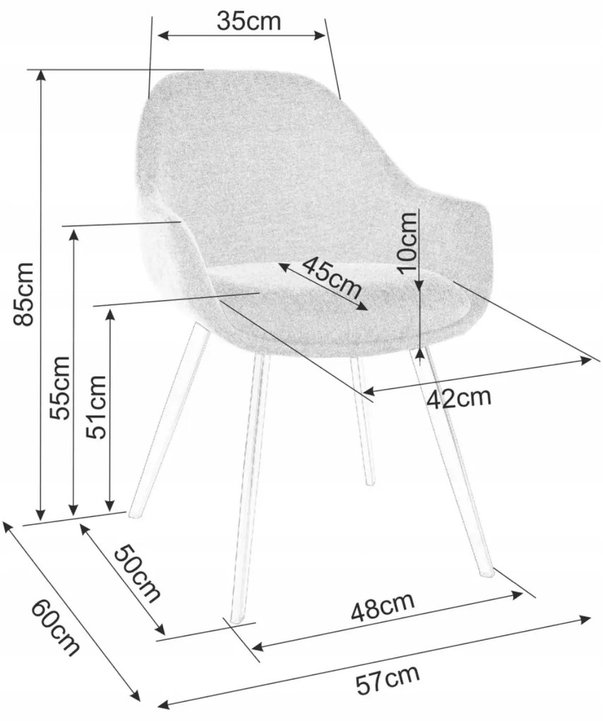 Jídelní křeslo Vinto Brego šedé/černé