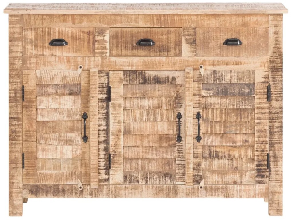 furniture-nabytek.cz - Masivní příborník Caribou z mangového dřeva, lakovaný, přírodní barva – 122×42×90 cm