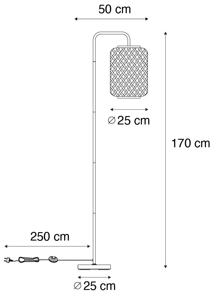 Inteligentná stojaca lampa bambusová vrátane WiFi ST64 - Yvonne