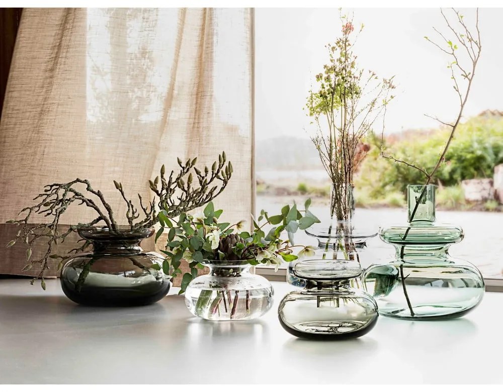 Zelená sklenená váza Inu - Zone