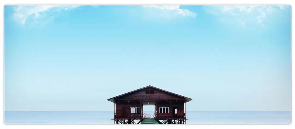 Obraz domu na mori (120x50 cm)