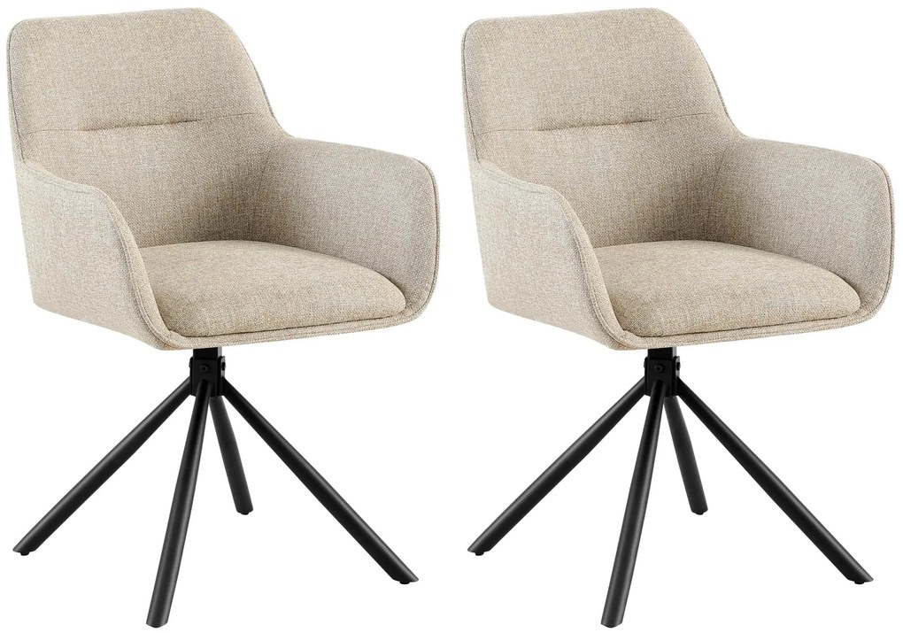 Set 2 stoličiek Tipton látka - taupe