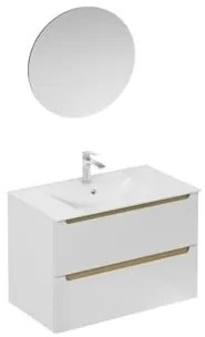 Kúpeľňová zostava s umývadlom vrátane umývadlovej batérie, vtoku a sifónu Naturel Stilla biela lesk KSETSTILLA023, 1 ks