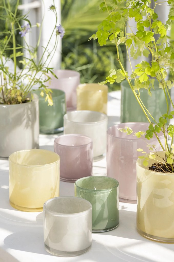 Ib Laursen Sklenený obal na kvetináč Venecia Green 12 cm