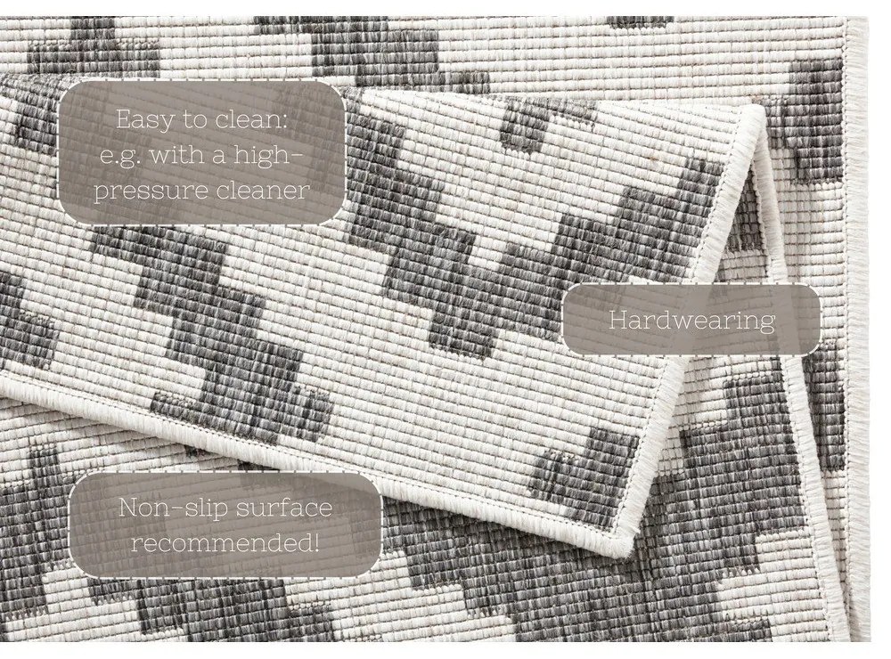 Sivý vonkajší koberec NORTHRUGS Malta, 80 x 250 cm