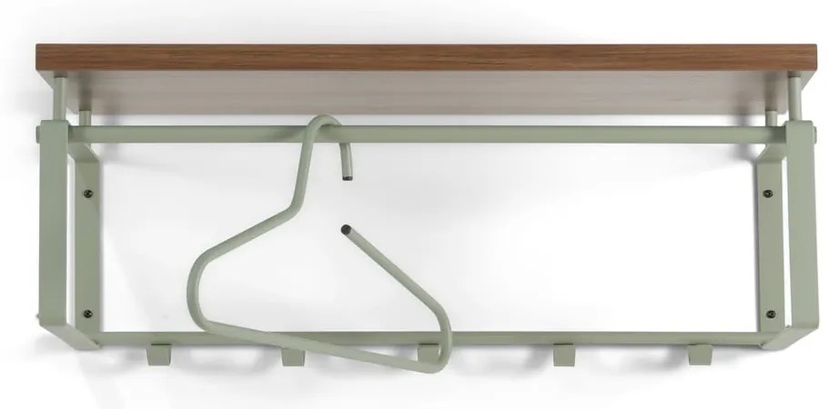 Hnedý/sivozelený kovový nástenný vešiak s poličkou 70 cm Rex – Spinder Design