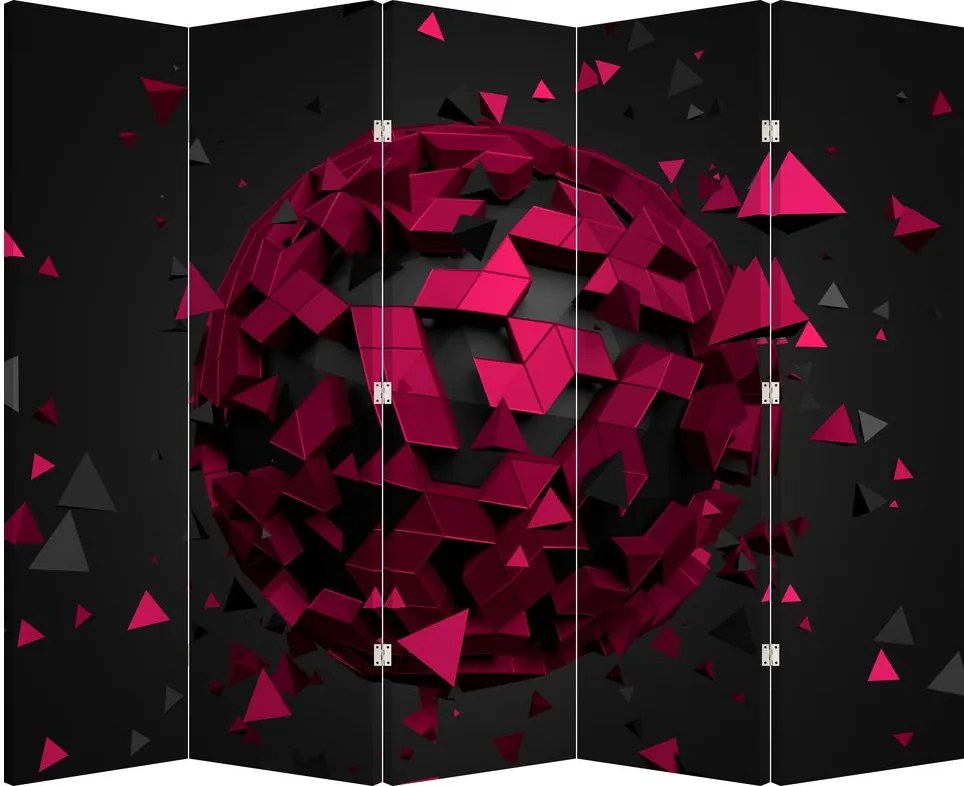 Paraván - 3D abstrakcie (210x170 cm)