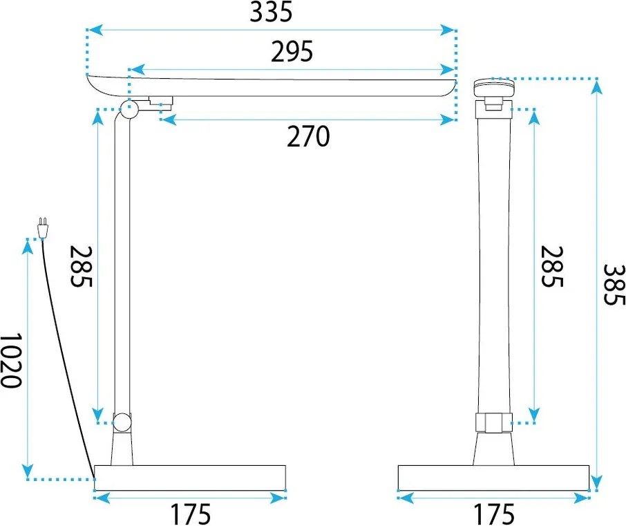 Toolight Toolight, JNH048-T, LED stolná lampa s 3 farbami svetla, 5 W, biela, OSW-56241