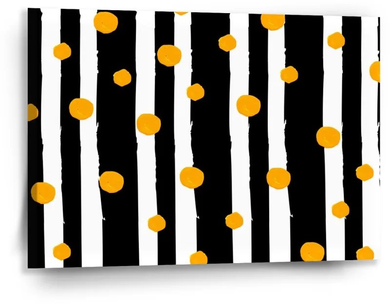 Sablio Obraz Pruhy a bodky - 90x60 cm